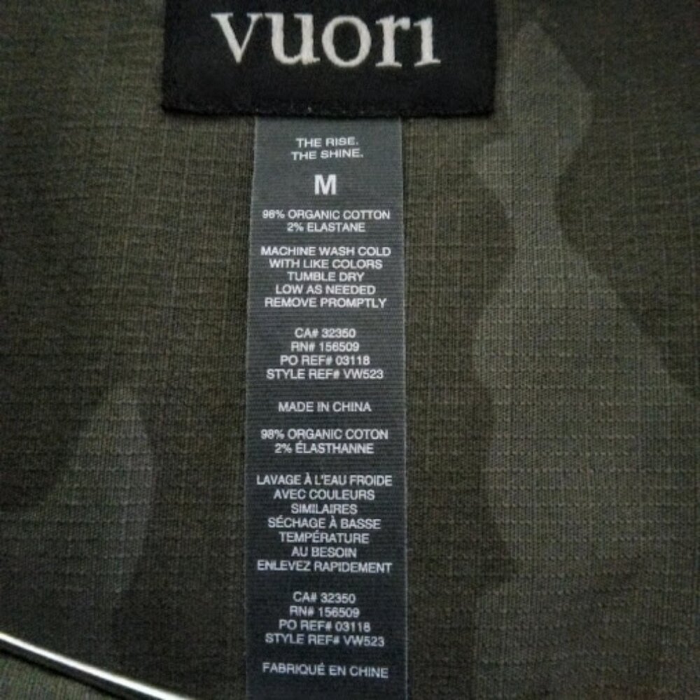 VUORI | Camo Oregano Green Ripstop Boxy Organic Cotton Button Up Front Jacket M - Picture 12 of 15